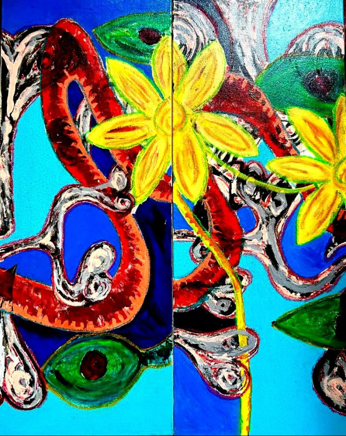 colorful abstract painting for Adam's Art